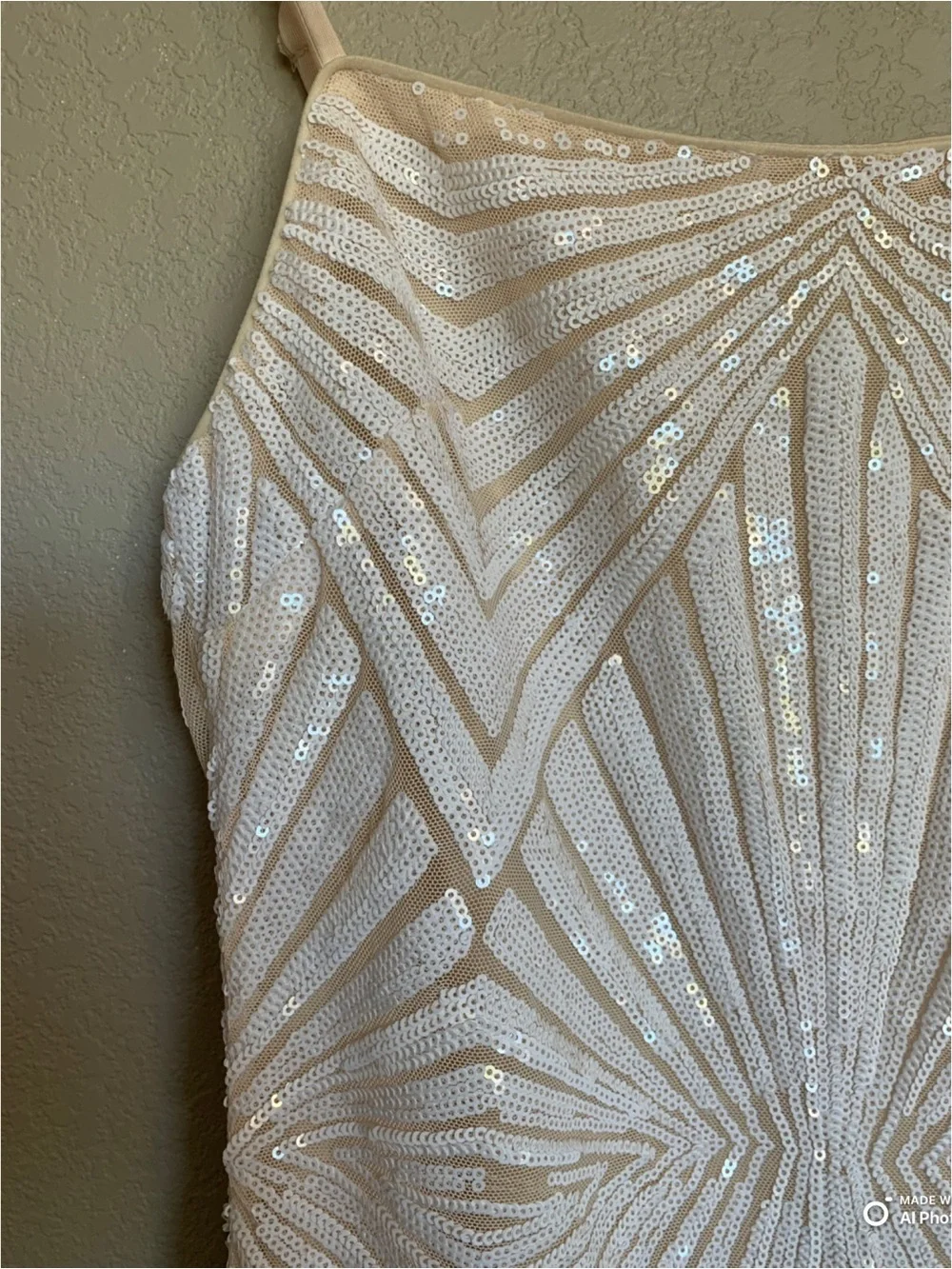 Lulus Medium Lost In Your Eyes White Sequin Bodycon Mini Dress NWT Party Bridal - Picture 6 of 16